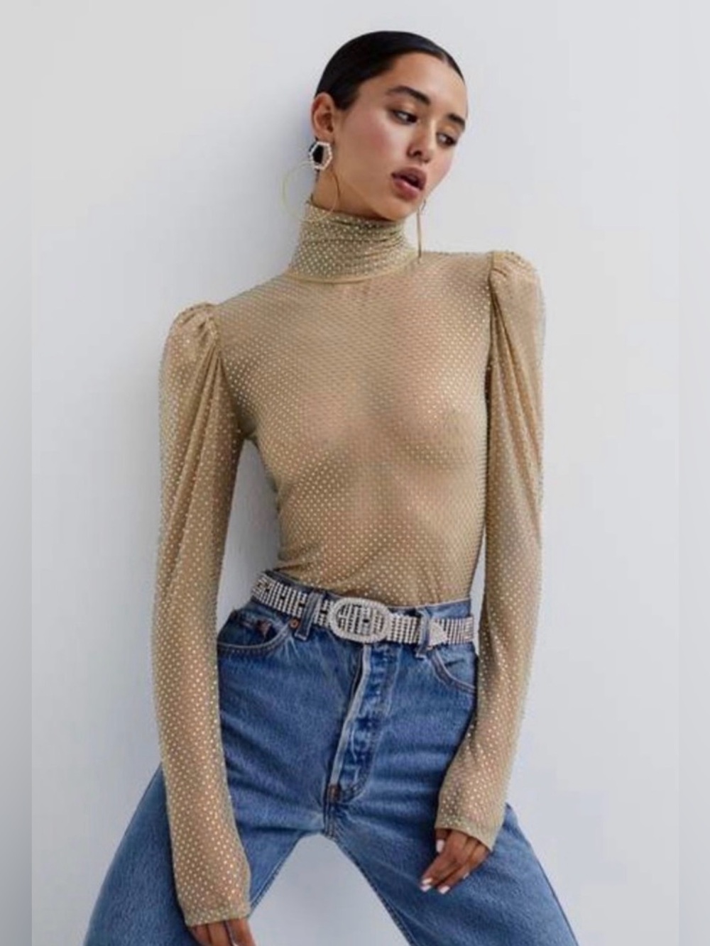 For Love And Lemons Kiara Turtleneck Top NWT